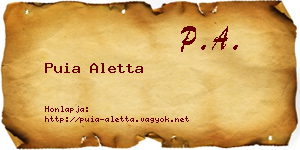 Puia Aletta névjegykártya